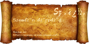Szemán Árpád névjegykártya